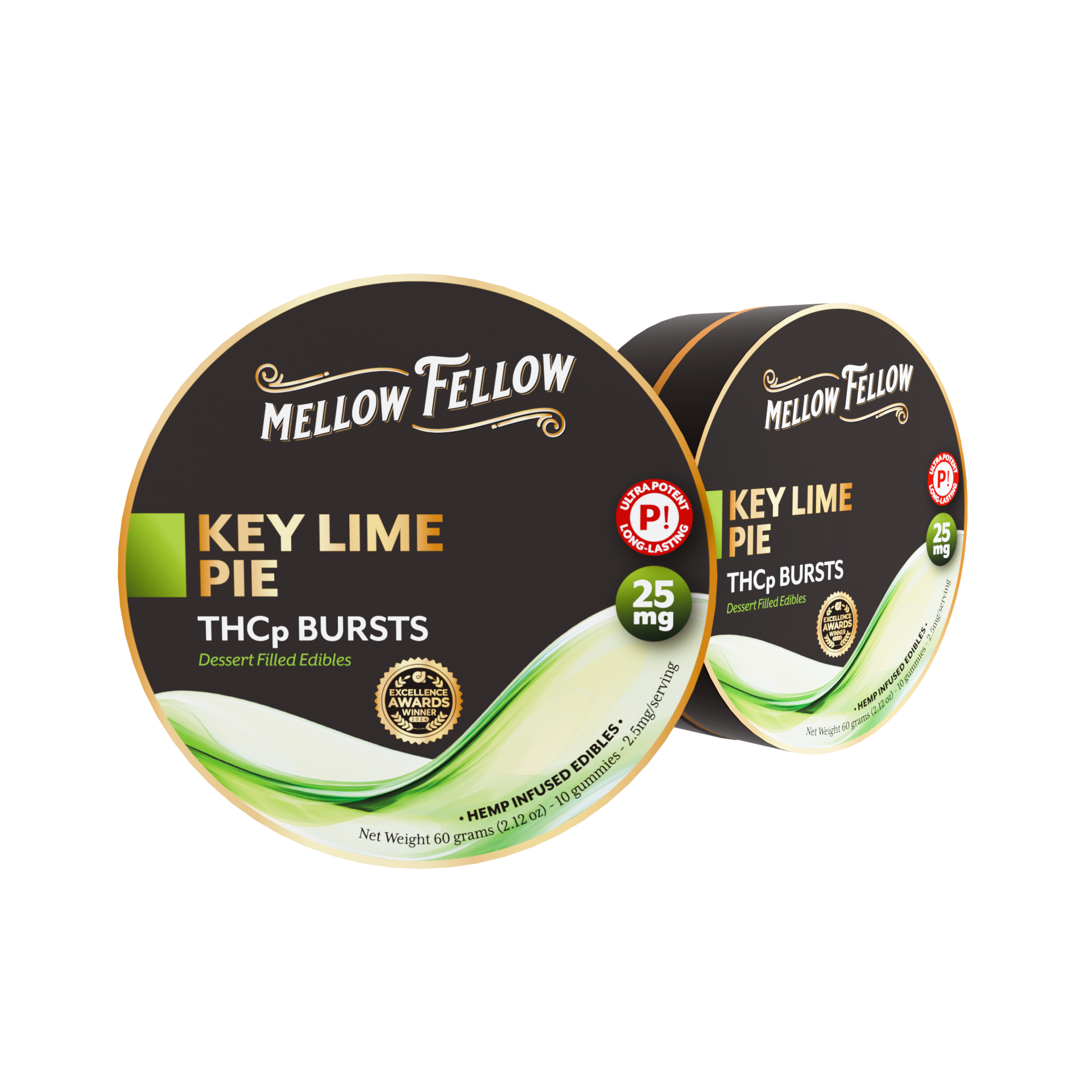 Mellow Fellow THCP Bursts 10pc Edibles 25mg Key Lime Pie