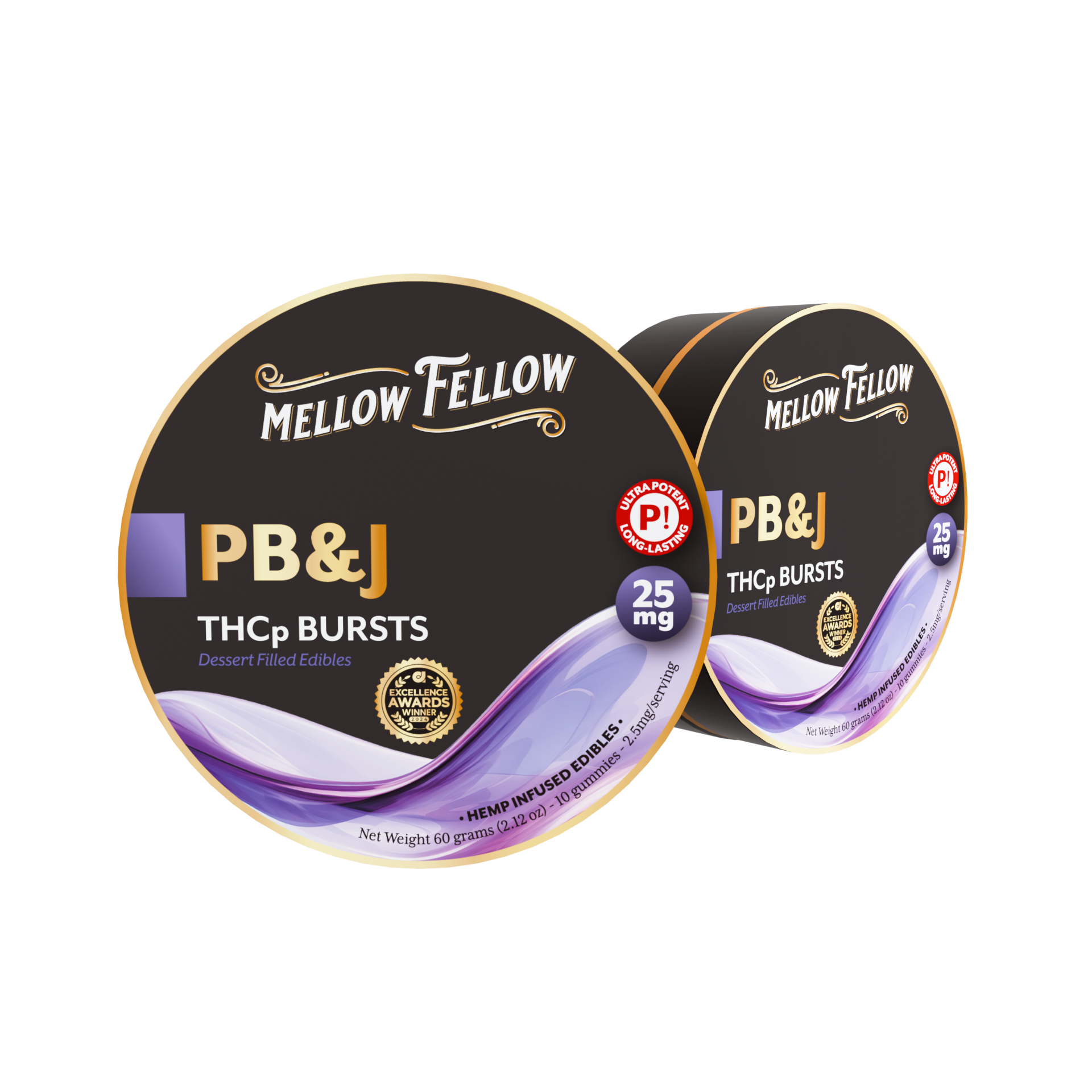 Mellow Fellow THCP Bursts 10pc Edibles 25mg PB&J
