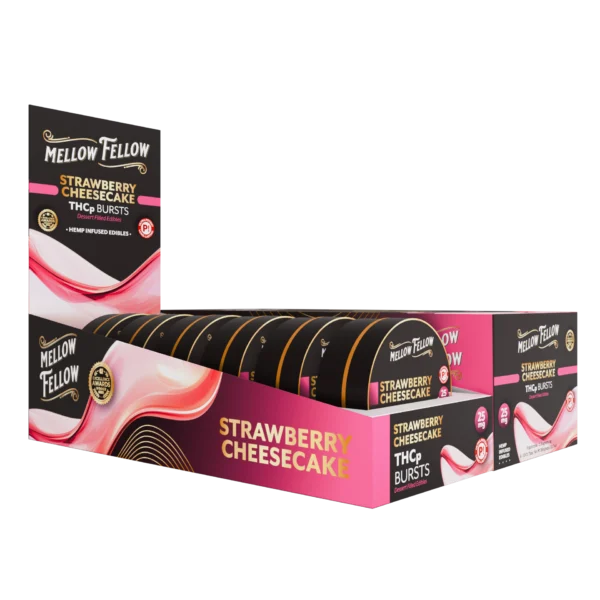 Mellow Fellow THCP Bursts 10pc Edibles 25mg Strawberry Cheesecake