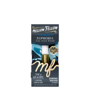 Mellow Fellow Live Resin Vape Cartridge 2ml Euphoria Blend Sundae Driver (hybrid)