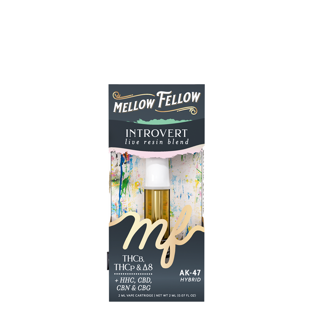 Mellow Fellow Live Resin Vape Cartridge 2ml Introvert Blend AK-47 (hybrid)