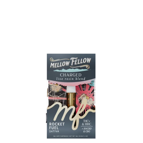 Mellow Fellow Live Resin Vape Cartridge 1ml Charged Blend Rocket Fuel (sativa)