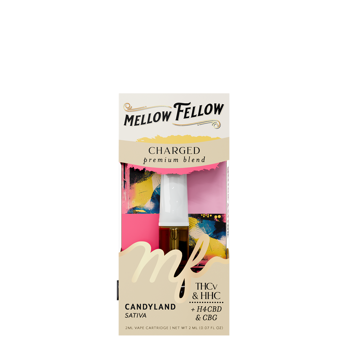 Mellow Fellow Premium Vape Cartridge 2ml Charged Blend Candyland (hybrid)