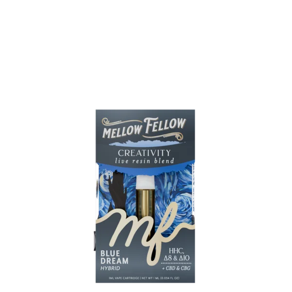 Mellow Fellow Live Resin Vape Cartridge 1ml Creativity Blend Blue Dream (sativa)