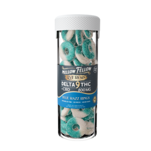Mellow Fellow Live Resin 20pc Edibles 800mg D9 Blue Razz Rings