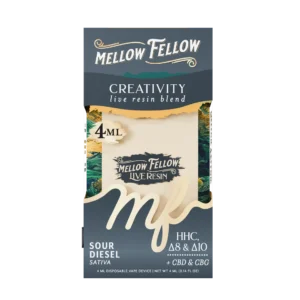 Mellow Fellow Live Resin Vape Disposable 4ml Creativity Blend Sour Diesel (sativa)