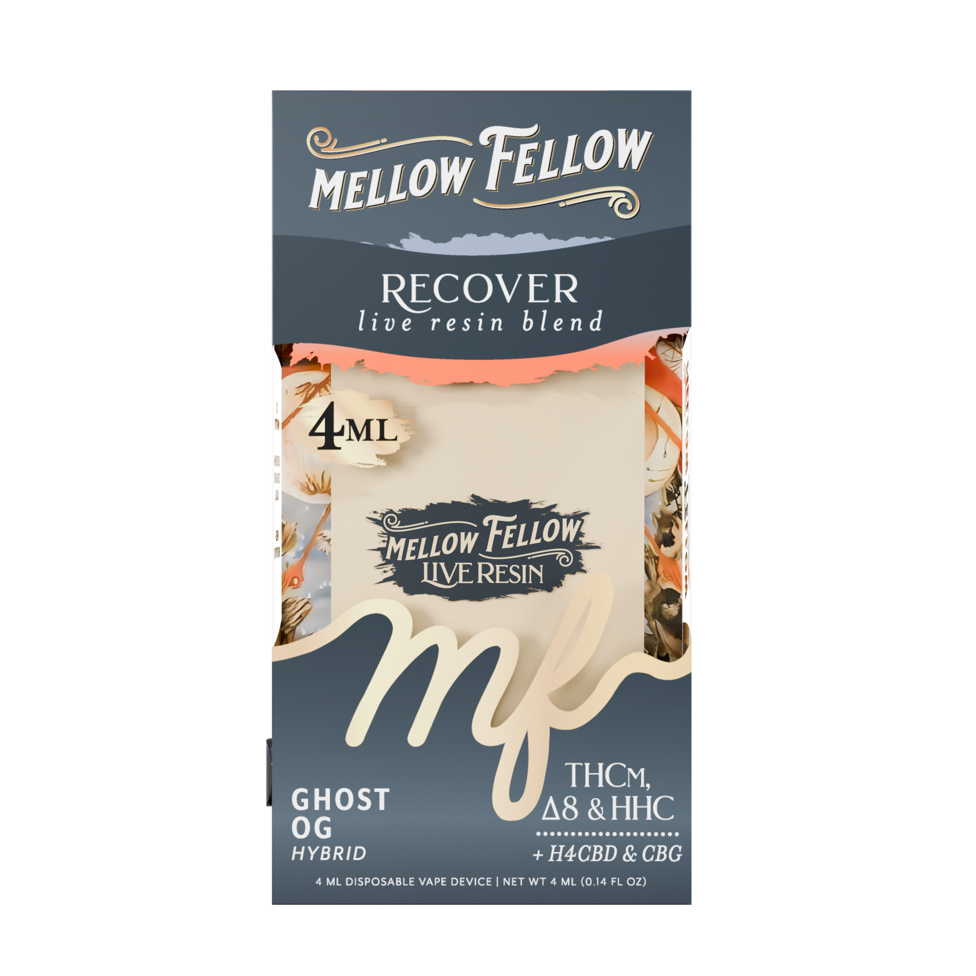 Mellow Fellow Live Resin Disposable Vape 4ml Recover Blend Ghost OG (hybrid)