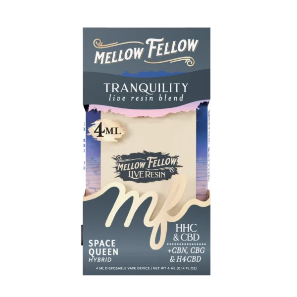 Mellow Fellow Live Resin Vape Disposable 4ml Tranquility Blend Space Queen (hybrid)