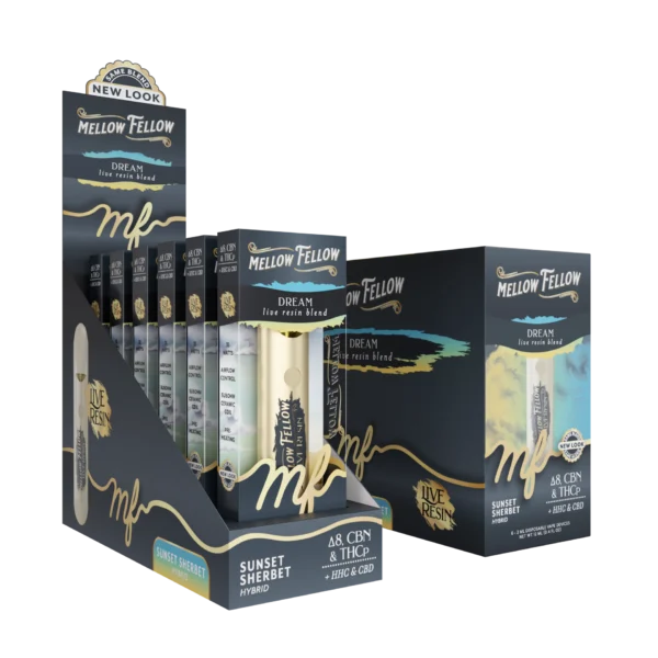 Mellow Fellow Live Resin Vape Disposable 2ml Dream Blend Sunset Sherbet (hybrid)