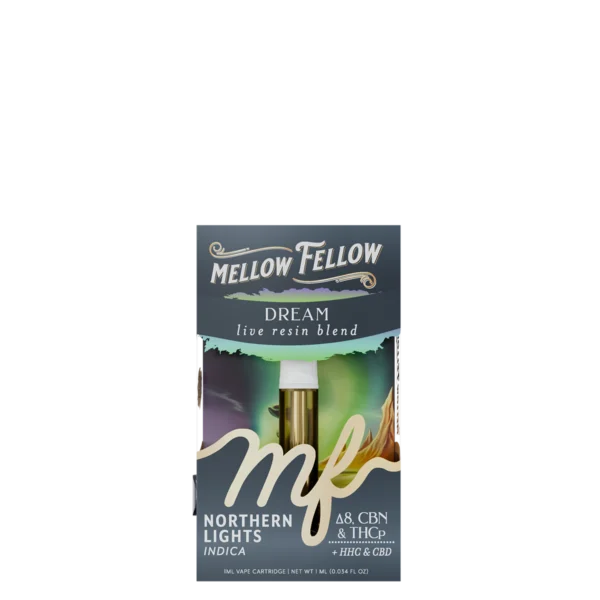 Mellow Fellow Live Resin Vape Cartridge 1ml Dream Blend Northern Lights (indica)