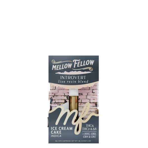 Mellow Fellow Live Resin Vape Cartridge 1ml Introvert Blend Ice Cream Cake (indica)