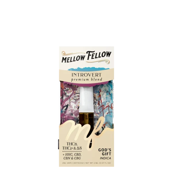 Mellow Fellow Premium Vape Cartridge 2ml Introvert Blend God’s Gift (indica)