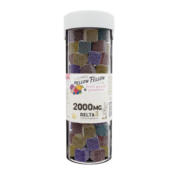 Mellow Fellow M-Fusions 40pc Edibles 2000mg D8 Fruit Punch
