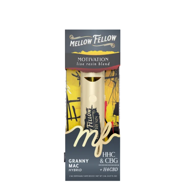 Mellow Fellow Live Resin Vape Disposable 2ml Motivation Blend Granny Mac (hybrid)