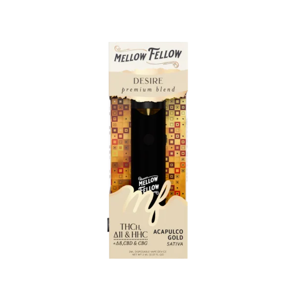 Mellow Fellow Premium Vape Disposable 2ml Desire Blend Acapulco Gold (sativa)