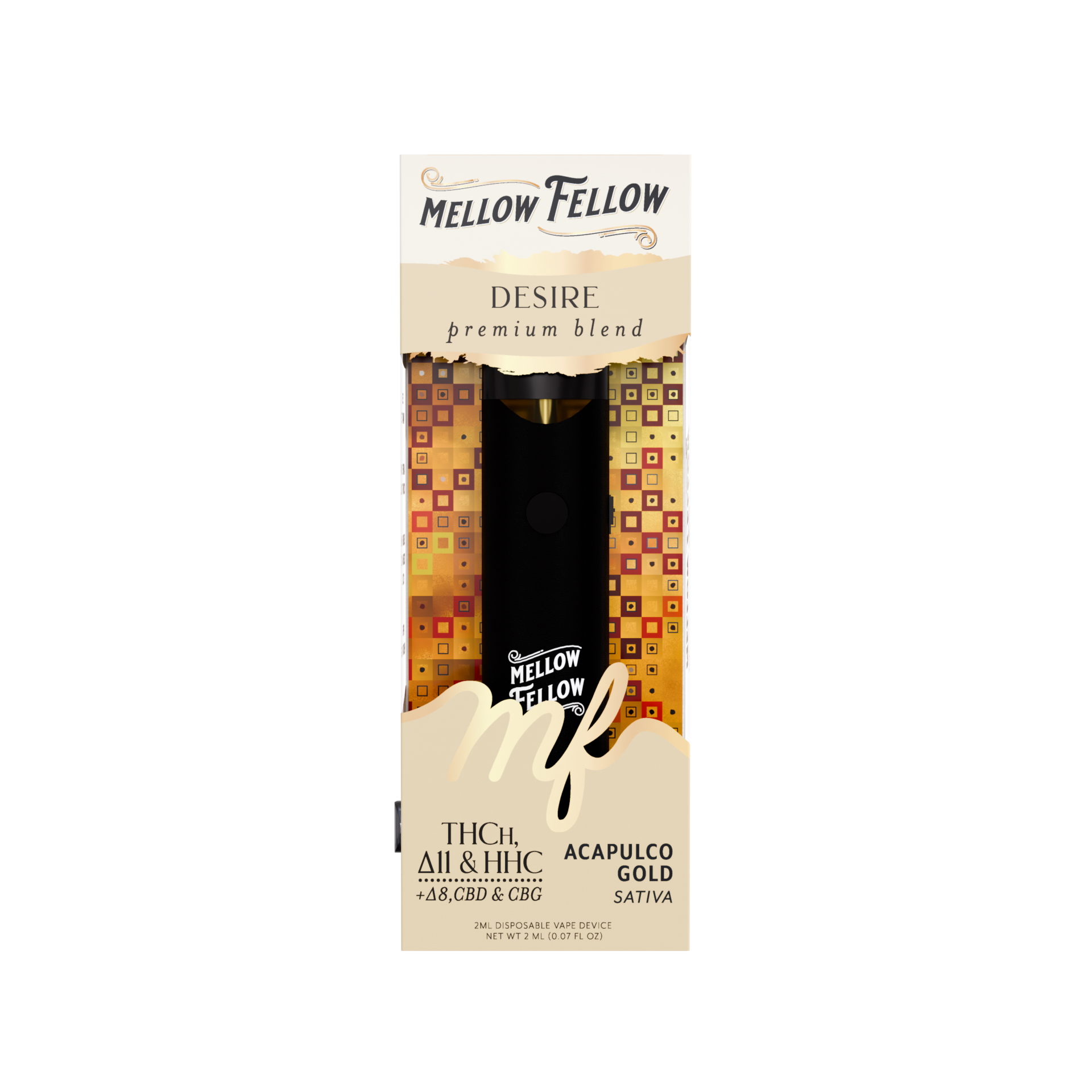Mellow Fellow Premium Disposable Vape 2ml Desire Blend Acapulco Gold (sativa)