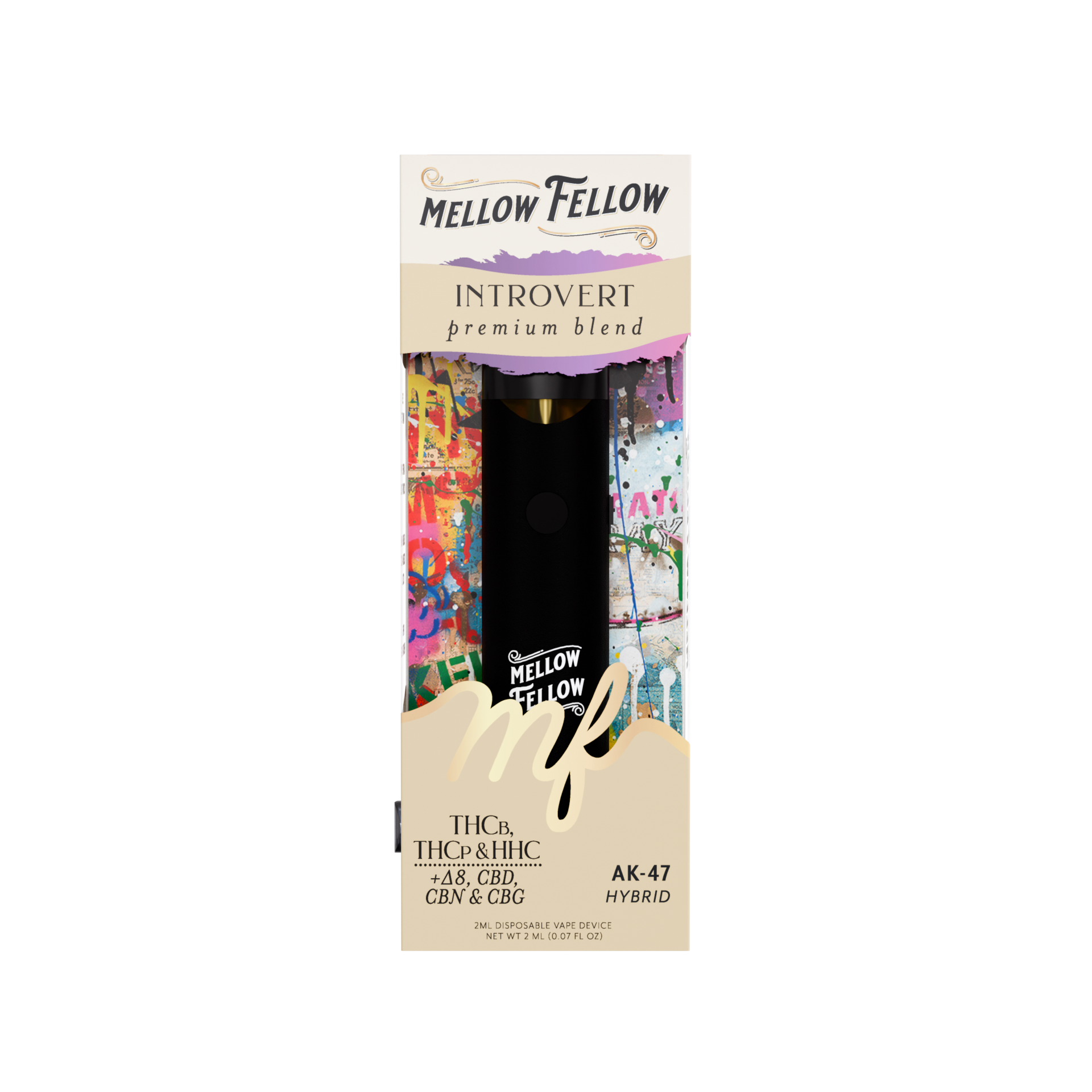 Mellow Fellow Premium Disposable Vape 2ml Introvert Blend AK-47 (hybrid)