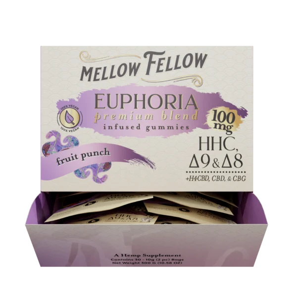 Mellow Fellow M-Fusions 2pc Edibles 100mg Euphoria Blend Fruit Punch