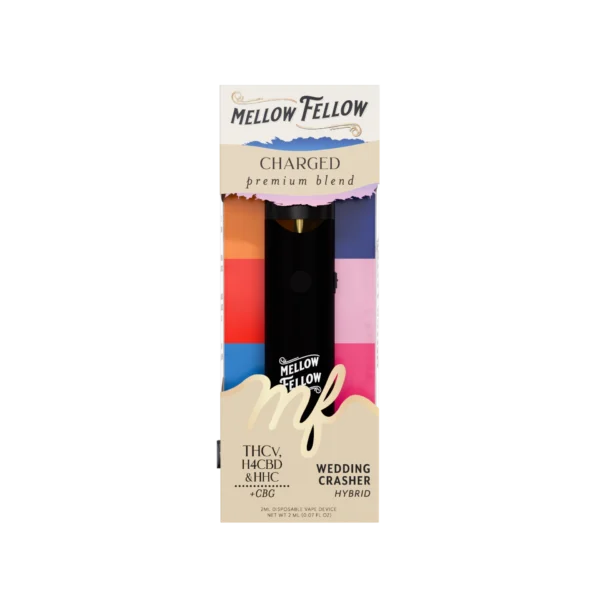 Mellow Fellow Premium Vape Disposable 2ml Charged Blend Wedding Crasher (sativa)