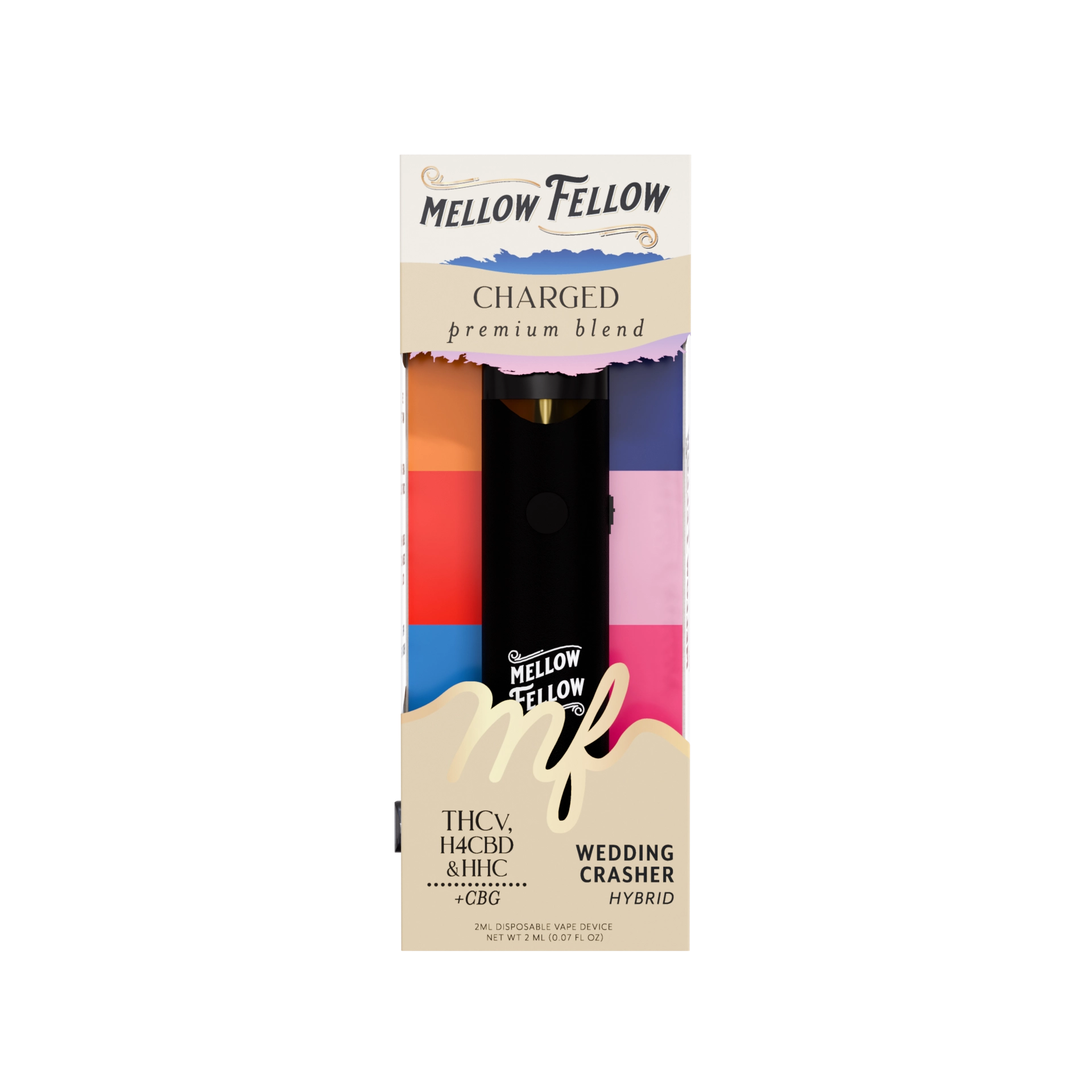 Mellow Fellow Premium Disposable Vape 2ml Charged Blend Wedding Crasher (sativa)