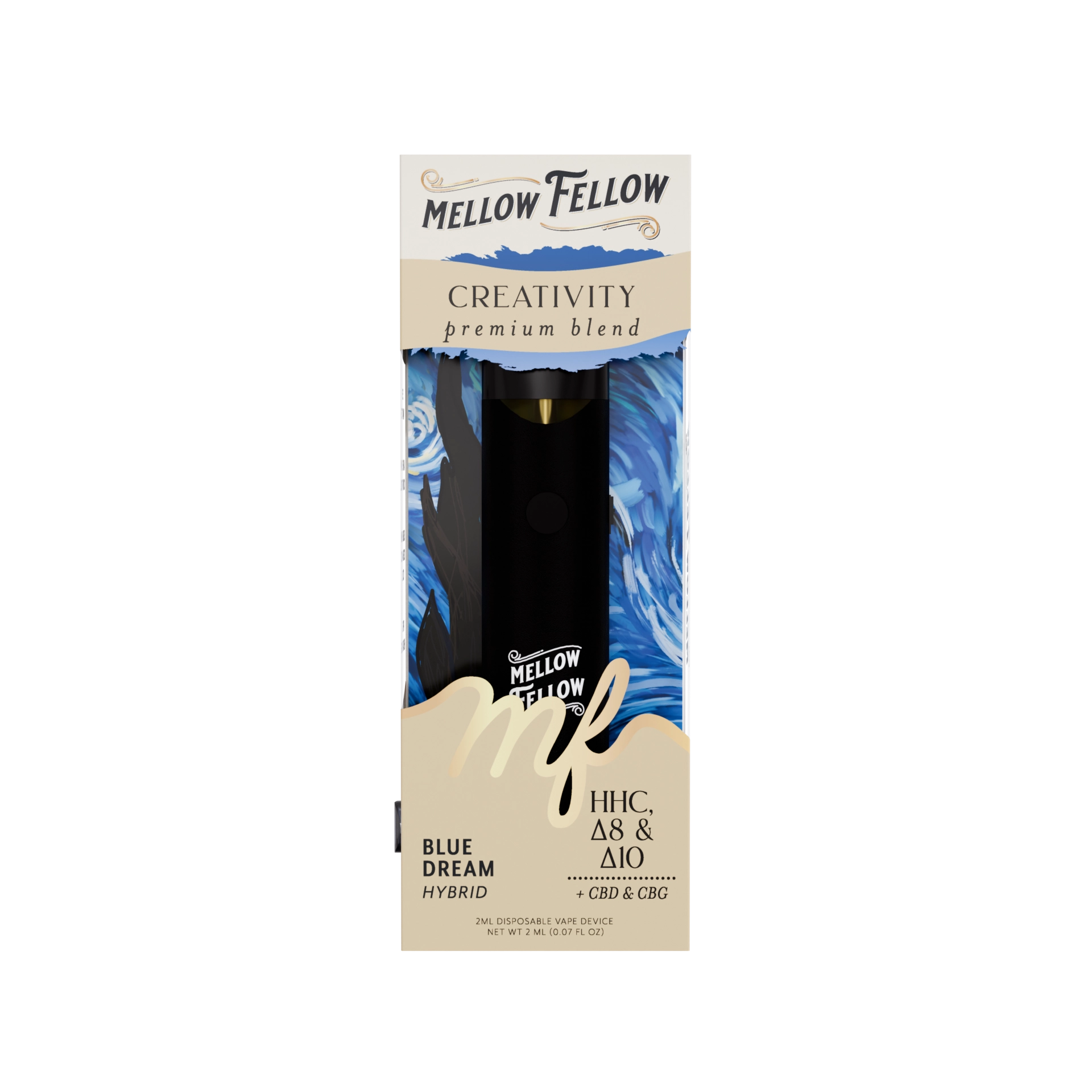 Mellow Fellow Premium Disposable Vape 2ml Creativity Blend Blue Dream (hybrid)