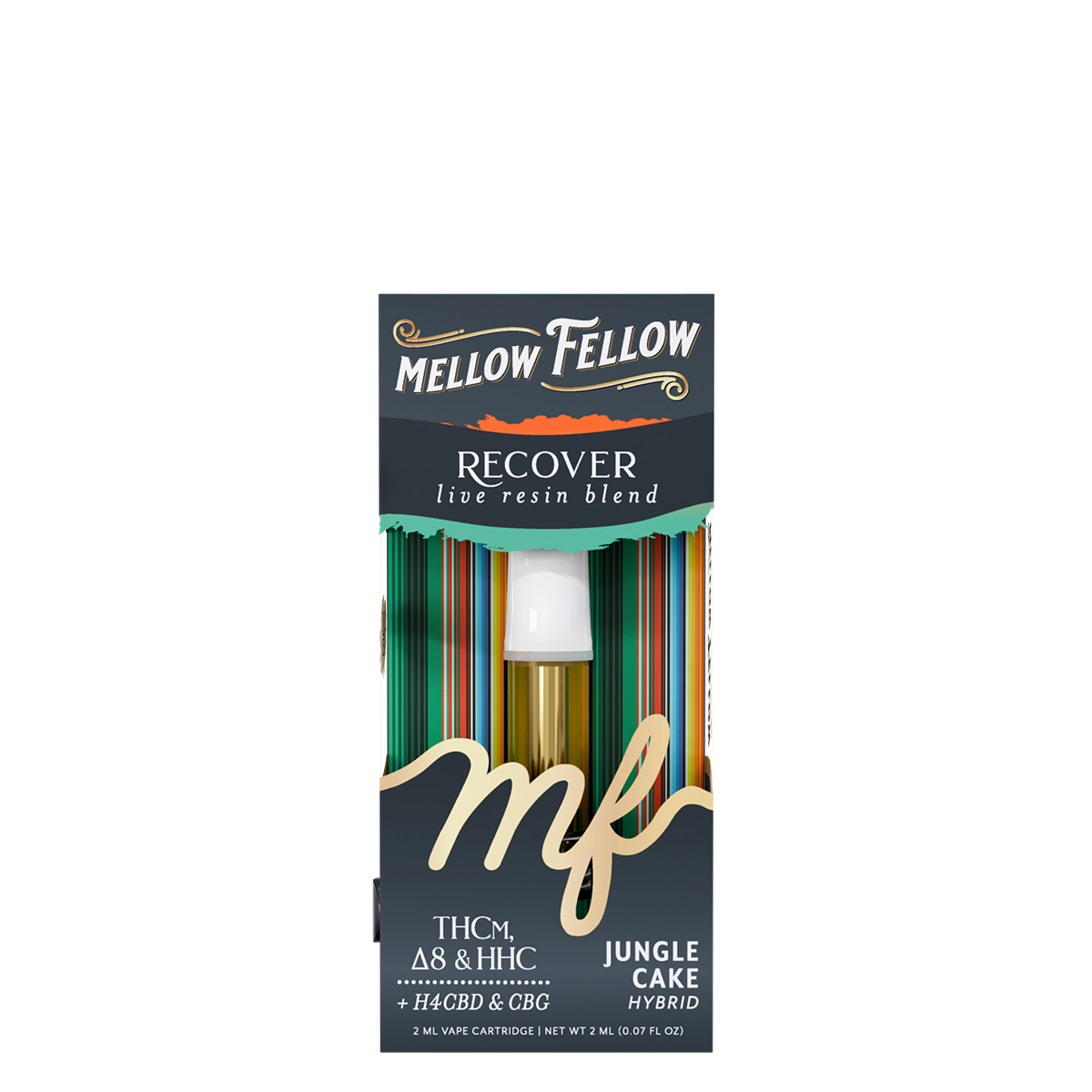 Mellow Fellow Live Resin Vape Cartridge 2ml Recover Blend Jungle Cake (hybrid)