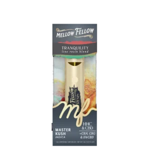 Mellow Fellow Live Resin Vape Disposable 2ml Tranquility Blend Master Kush (indica)