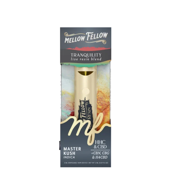 Mellow Fellow Live Resin Vape Disposable 2ml Tranquility Blend Master Kush (indica)