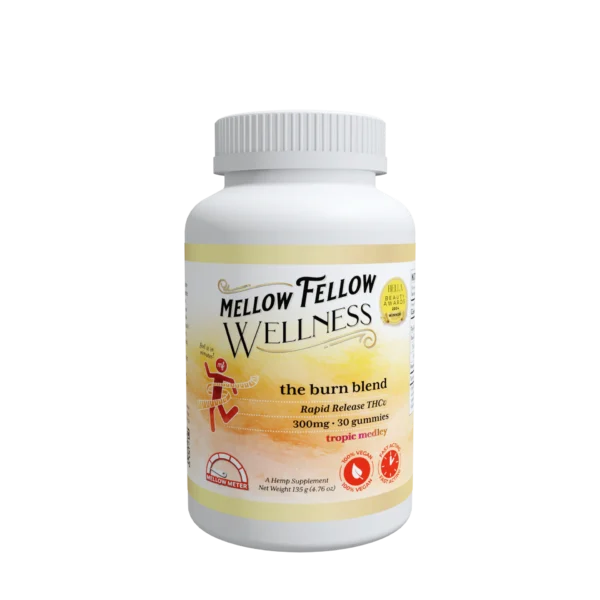Mellow Fellow Wellness 30pc Gummies 300mg Burn Blend Tropic Medley