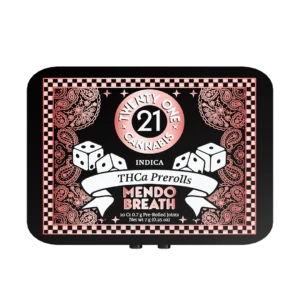 Twenty One Cannabis Prerolls 7g THCA Mendo Breath (Indica) 10ct Tin