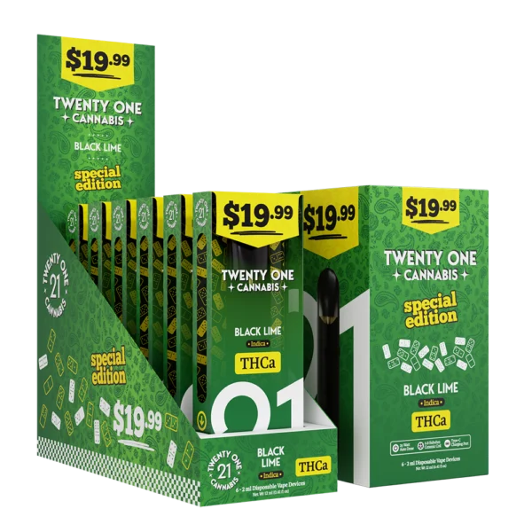 Twenty One Cannabis 19.99 Disposable Vapes 2ML-Black Lime-POP-1