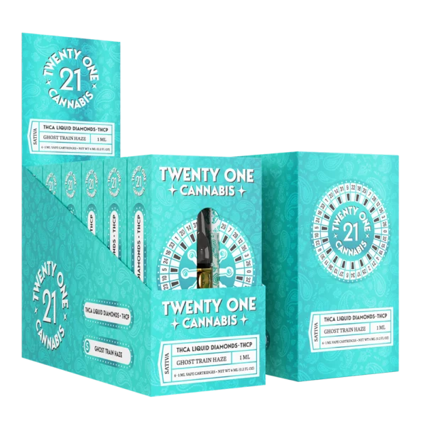 Twenty One Cannabis Vape Cartridge 1ml THCa & THCp-Ghost Train Haze-POP-1