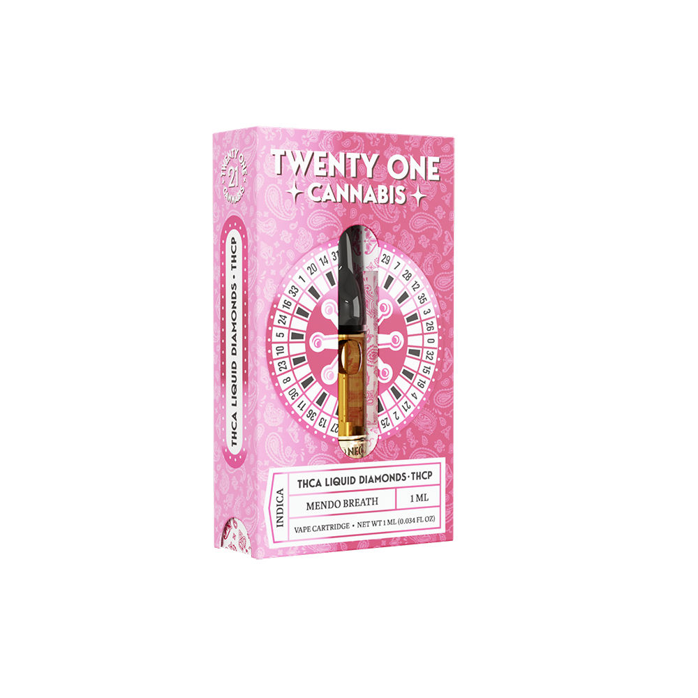 Twenty One Vape Cartridge 1ml THCa Mendo Breath (Indica)