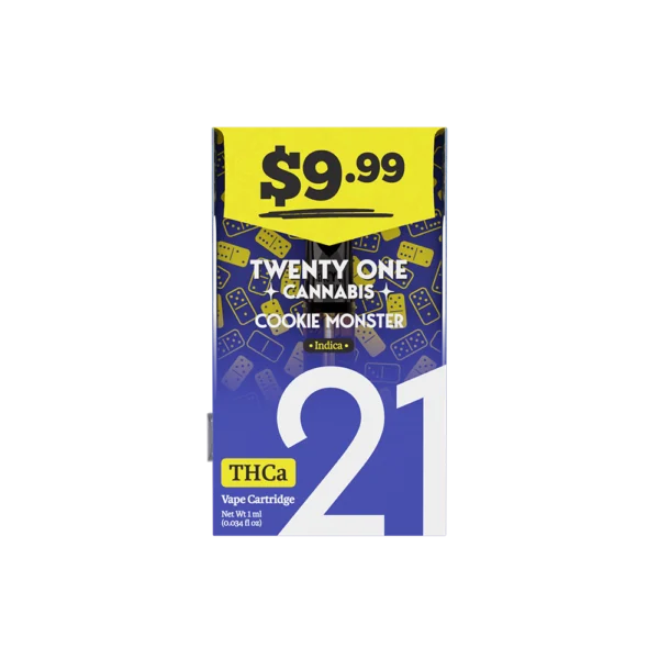 Twenty One Cannabis Vape Cartridges 1ml THCa 9.99 Cookie Monster-2