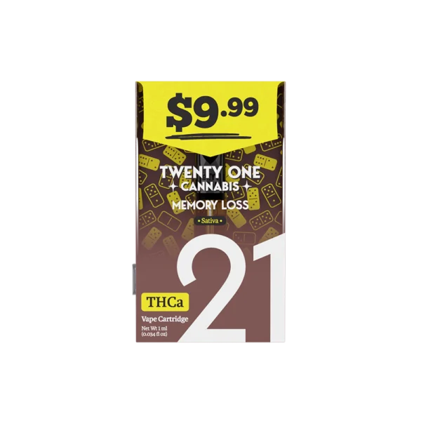 Twenty One Cannabis Vape Cartridges 1ml THCa 9.99 Memory Loss-2