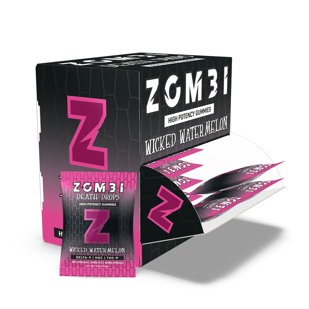 Zombi Edibles 1500mg D9 + THCp Wicked Watermelon 30ct