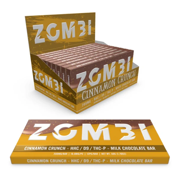 Zombi – Edibles – 50mg – HHC-D9-THCp – Mini Chocolate Bar – Cinnamon Crunch