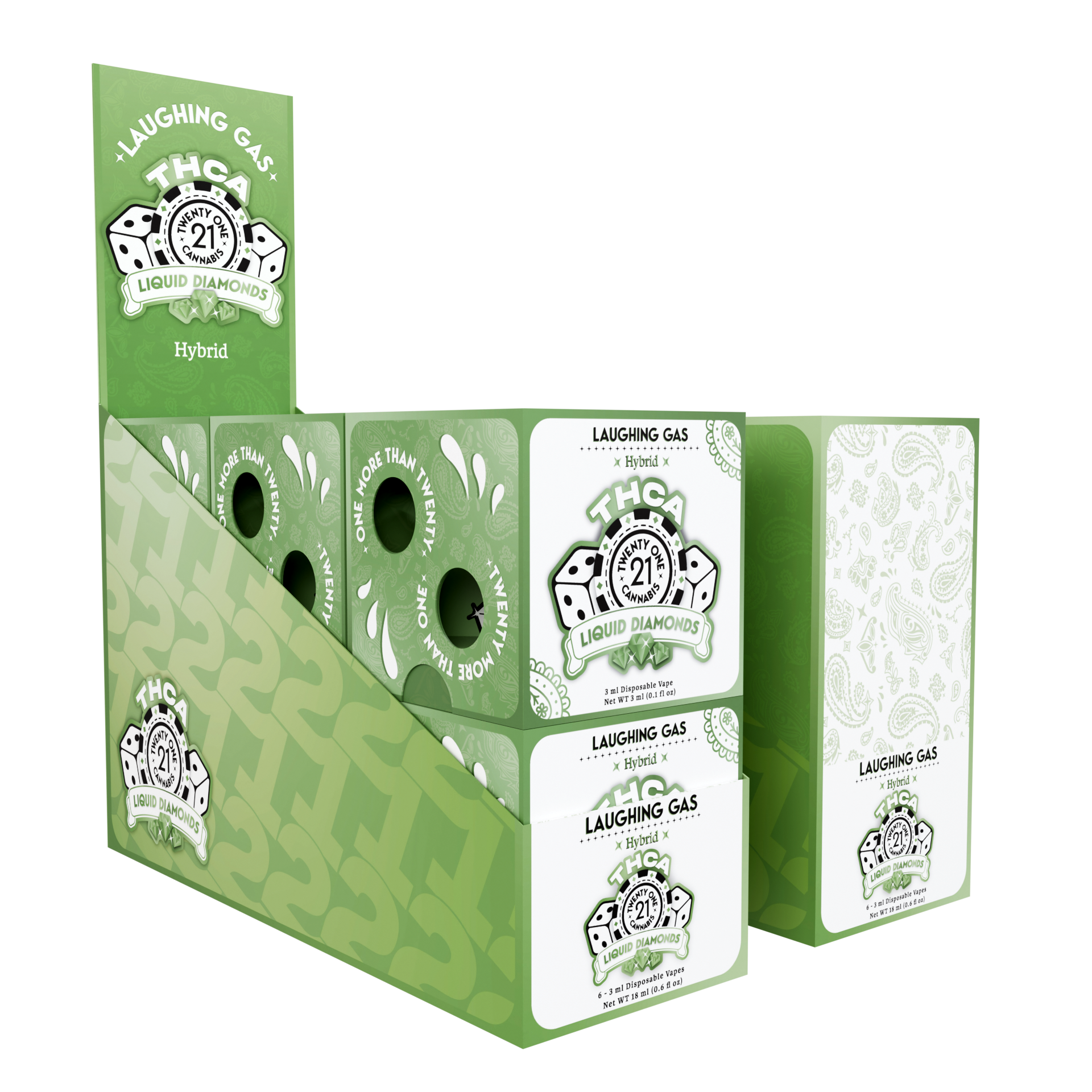 Twenty One Cannabis Disposable Vape 3ml THCA Laughing Gas (Hybrid)