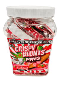 Crispy Blunts Mini 1pc Edibles 30mg D9 Strawberry 40ct