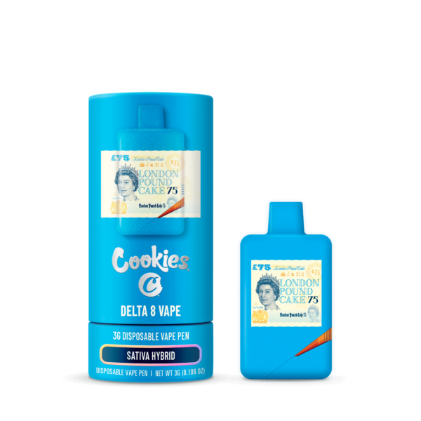 Cookies Disposable Vape 3ml D8 London Pound Cake 75 6ct