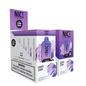 NICE Nicotine Vape Disposable 9000p Grape Soda 5ct