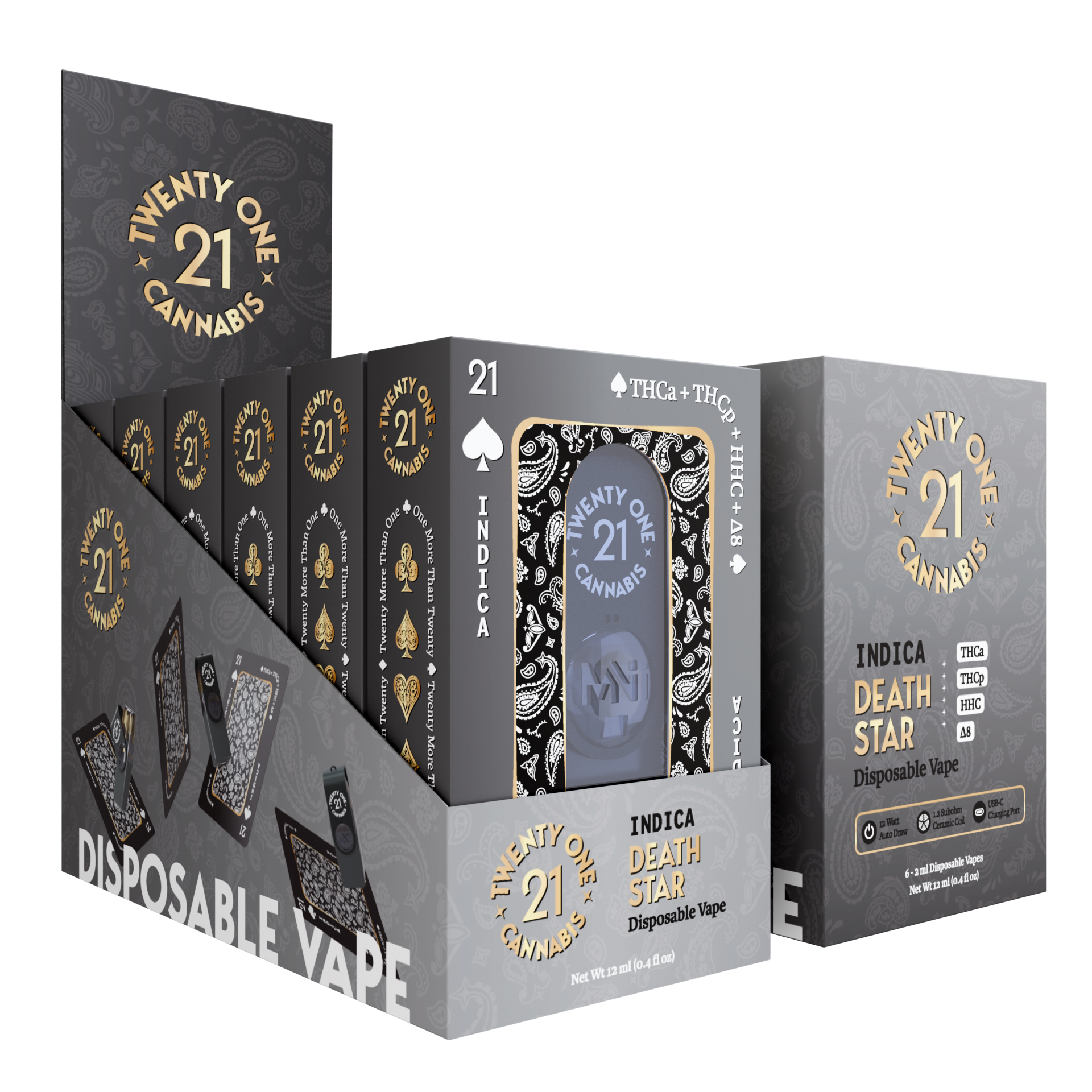 Twenty One Cannabis Disposable Vape 2ml THCA/THCP Death Star (Indica)