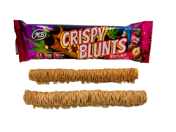 Crispy Blunts 2pc Edibles 100mg D9 Hazelnut Chocolate 10ct
