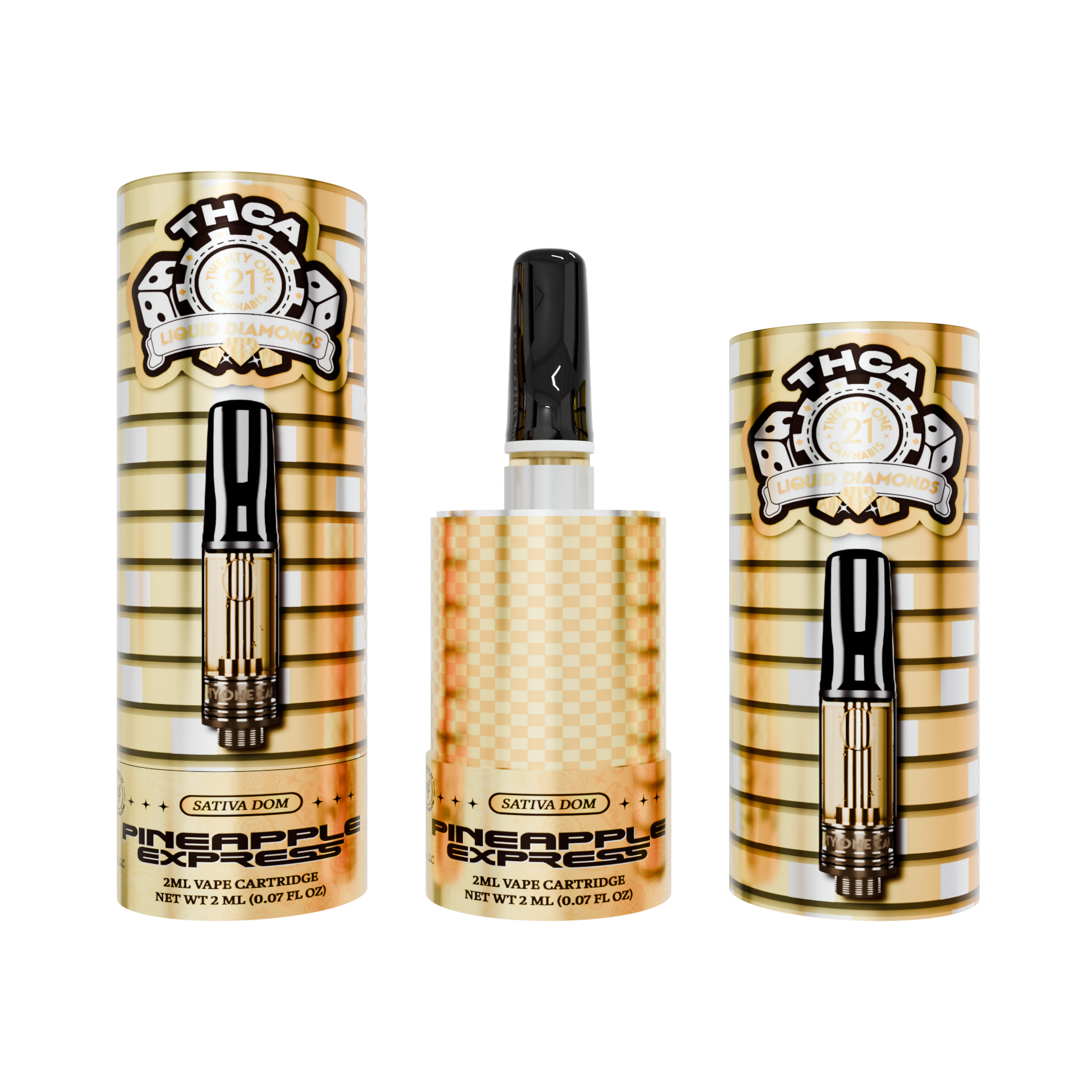 Twenty One Cannabis Vape Cartridge 2ml THCA Pineapple Express (Sativa)