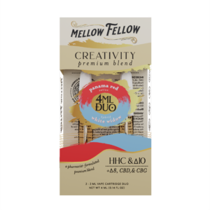 Mellow Fellow Premium Duos Vape Cartridge 4ml Creativity Blend Panama Red (sativa)/White Widow (hybrid)
