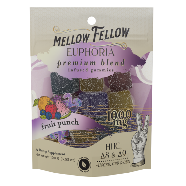 Mellow Fellow Premium M-Fusion 20pc Edibles 1000mg Euphoria Blend Fruit Punch