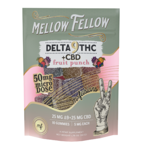 Mellow Fellow M-Fusions 10pc Edibles 50mg Delta-9-THC Fruit Punch
