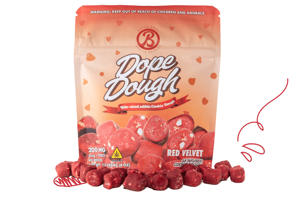 Dope Dough Edibles 200mg D9 Red Velvet 10ct