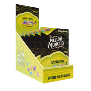 Mellow Munchies Snacks Freeze Dried Candy Single Serve Bags Sour Puffs