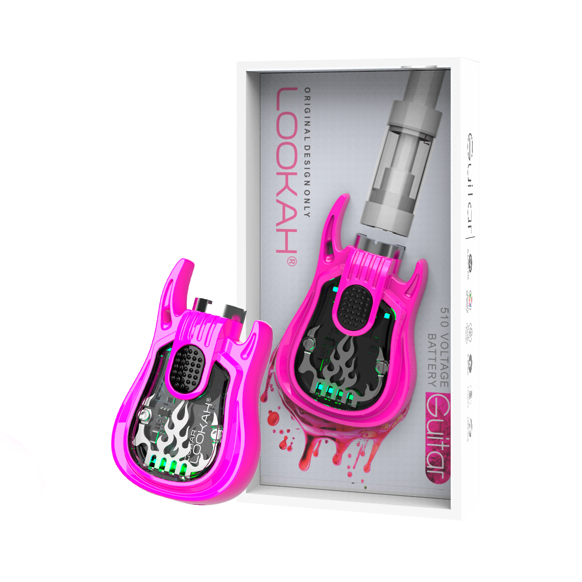 Lookah Accessories 510 Guitar 2.0 Pink 5ct